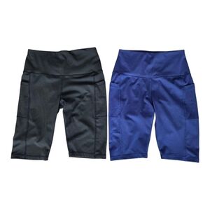 Women's Bike Shorts 2 Pack Black and Blue Size Small